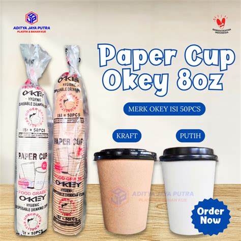 Jual Isi Pcs Paper Cup Oz Ml Gelas Kertas Kopi Teh Polos Motif Tahan Panas Hot