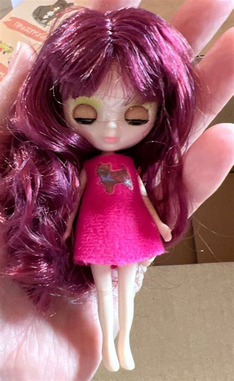 Fashion 4 Mini Blythe Doll Normal Body Shiny Face Long Purple Hair 10cm Diy Toy Ebay