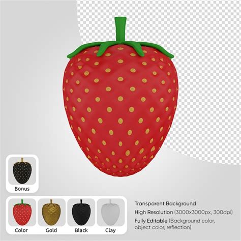 Premium Psd 3d Strawberry