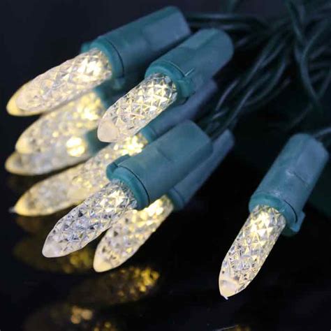 Battery Powered LED Christmas Lights M5 Warm White Green Wire