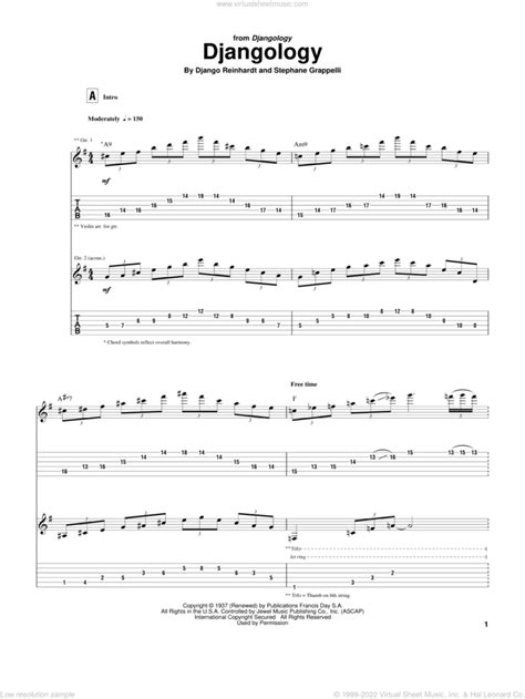 Reinhardt Djangology Sheet Music For Guitar Tablature PDF