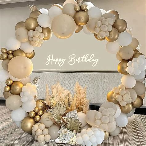 Beige Balloon Arch Kit Pcs White Sand Gold Balloon Garland With