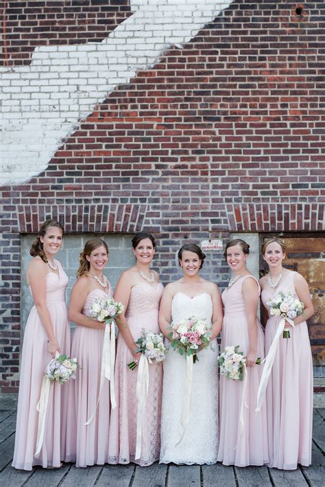 Floor-Length Blush Bridesmaid Dresses