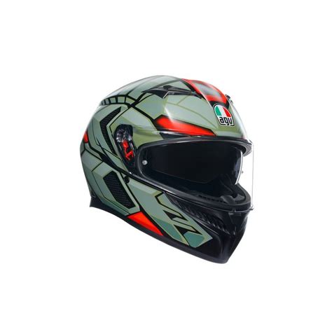 Casco AGV K 3 Decept Matt Black Green Red Motorecambios VFerrer