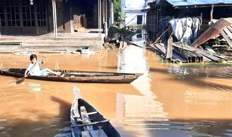 Das Kapuas Dan Sei Hyang Meluap Desa Lawang Kamah Kebanjiran Kalteng