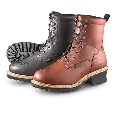 Men's Carhartt® Workwear 8" Waterproof Steel Toe Loggers, Dark Brown ...