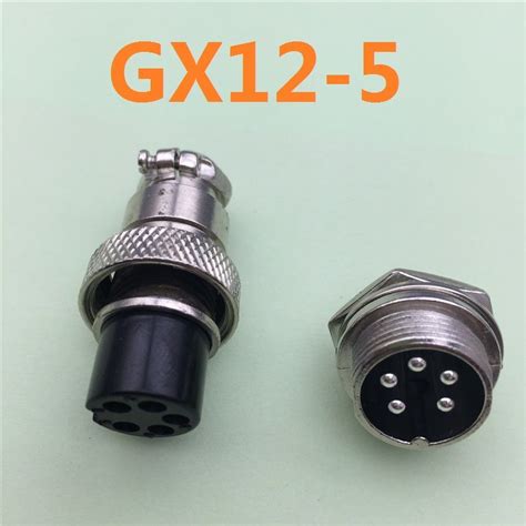 1pcs GX12 5 Pin Male Female 12mm Wire Panel Connector Aviation Plug