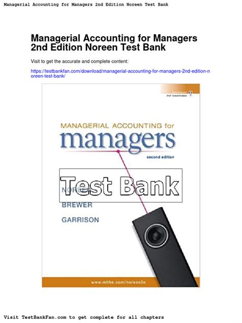 Full Download Managerial Accounting For Managers 2nd Edition Noreen