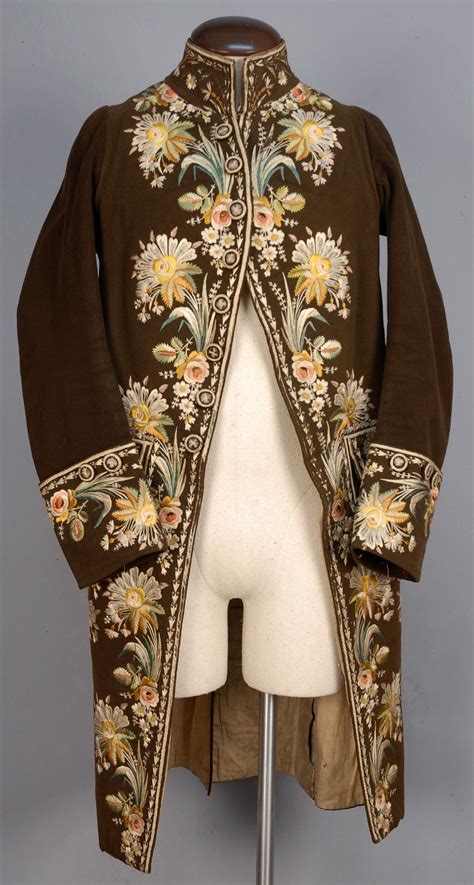 Gents French Embroidered Wool Coat 1773 1794 18th Century Clothing