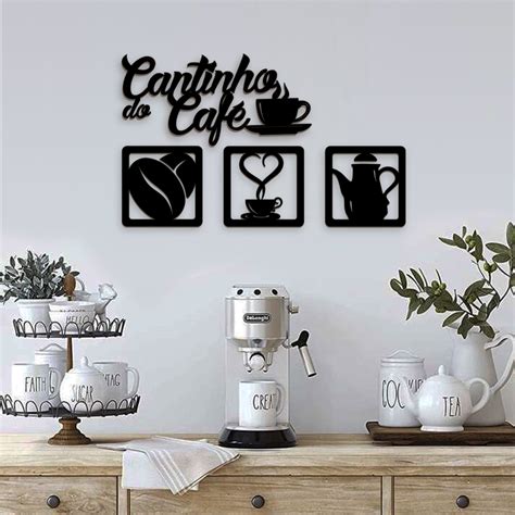 Kit Quadros Placas Letreiro Em Mdf Decoração Cantinho Do Café 4 peças