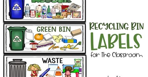 Recycling Bin Labels for the Classroom - teaching elementary & beyond