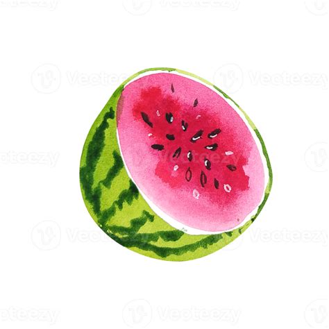 Watercolor Fruit Slice Of Watermelon 12067145 Png