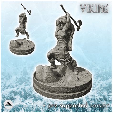 Hartolia miniatures Guerrier viking avec hache et peau de bête 3