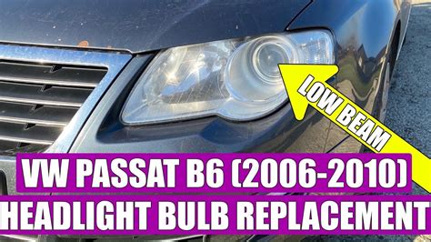 Tutorial How To Replace Remove Headlight Bulb H7 Low Beam Vw Passat B6 3c 2006 2010 In 8