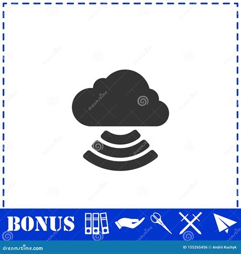 Icono De La Nube Del Wi Fi Plano Ilustración del Vector Ilustración