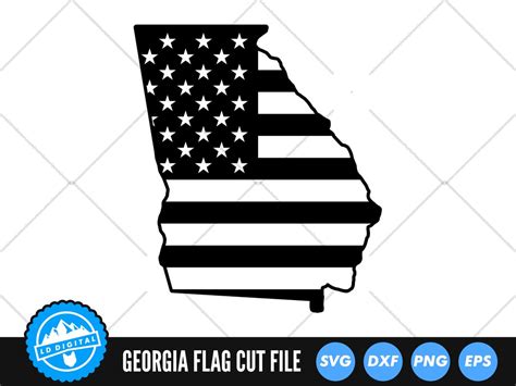 Georgia US Flag SVG Files Georgia Silhouette Cut Files United States of ...