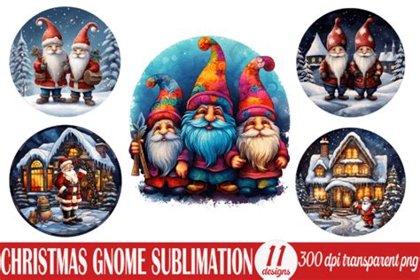 Christmas Gnome Round Png Sublimation Graphic By Jm T Shirt Design