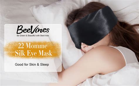 Beevines Silk Sleep Mask For Side Sleeper 22 Momme Mulberry Silk Eye