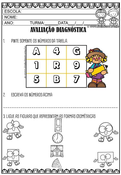 Avaliação diagnóstica 1o ano matemática