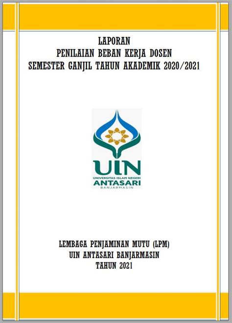 Laporan Kegiatan Penilaian Bkd Ganjil Ta 2020 2021 Lembaga Penjaminan Mutu Uin Antasari