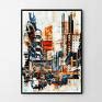 plakat town abstrakcja format 40x50 cm niekonwencjonalne ღ art Madam pl