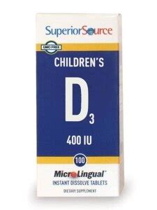 Children's Vitamin D 400 IU - 100 MicroLingual® Tablets - Superior Source | PureFormulas