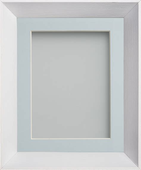 Eccleston White X Frame With Light Blue Mount Cut For Image Size X