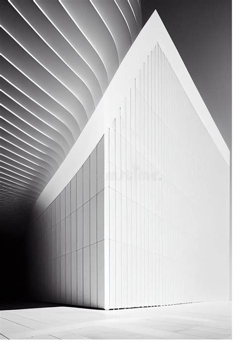 Minimalist Fine Art Black And White Architecture Stock Illustration