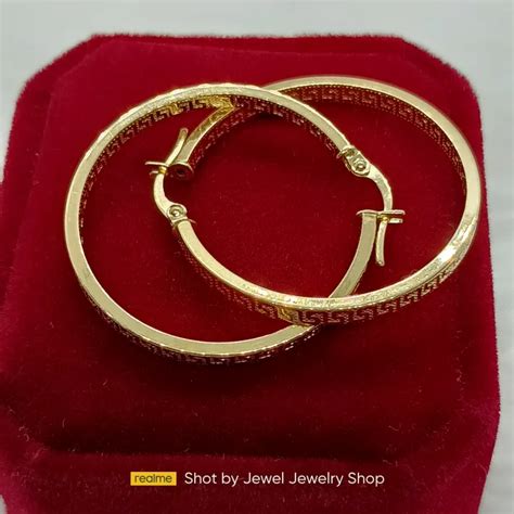 SAUDI GOLD 18K Hoop Earring 30mm 1 91 Grams Good Investment Tunay