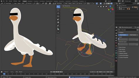 Anonymous Duck Character Rig Blender Studio