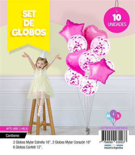 Bouquet De Globos FOIL Confeti Fucsia Mis Creaciones