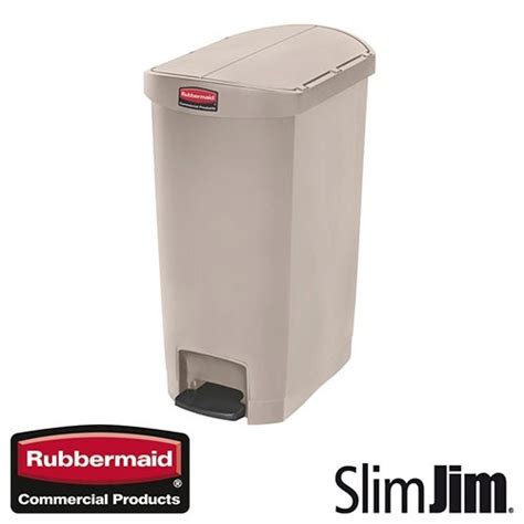 AFVALBAK BEIGE 50L END STEP SLIM JIM STEP ON RUBBERMAID Technimo