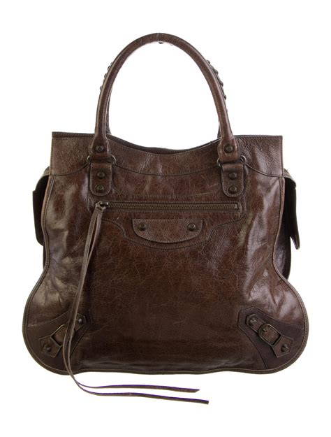 Balenciaga Motocross Classic Bridge Bag Brown Handle Bags Handbags