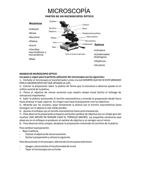 Manejo De Microscopio Optico PDF