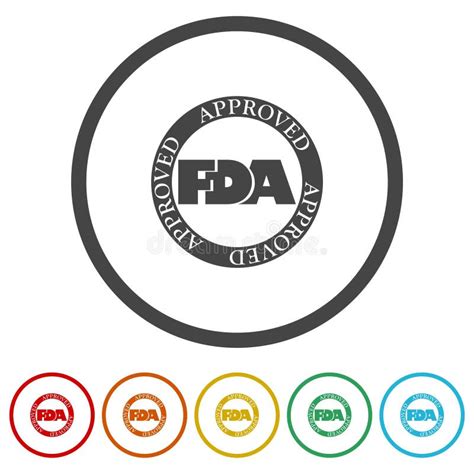 FDA Approved Icon. Set Icons in Color Circle Buttons Stock Vector ...