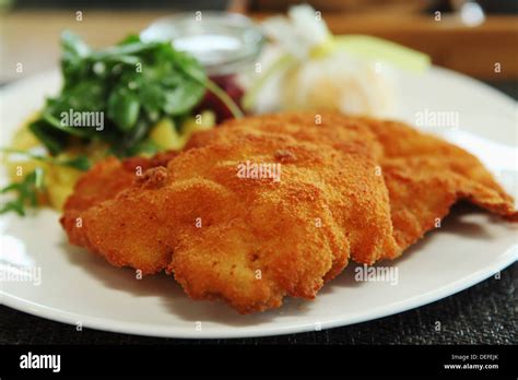 Wiener Schnitzel The Popular Breadcrumb Coated Cutlet Of Veal A