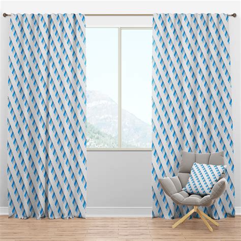 Designart 3d Blue And White Pattern Iv Mid Century Modern Blackout