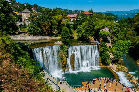 Famous Waterfall in City of Jajce Editorial Stock Photo - Image of ...