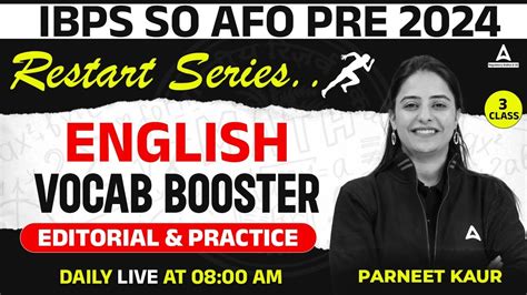 Ibps So Afo Pre Preparation Classes English Vocab Booster By