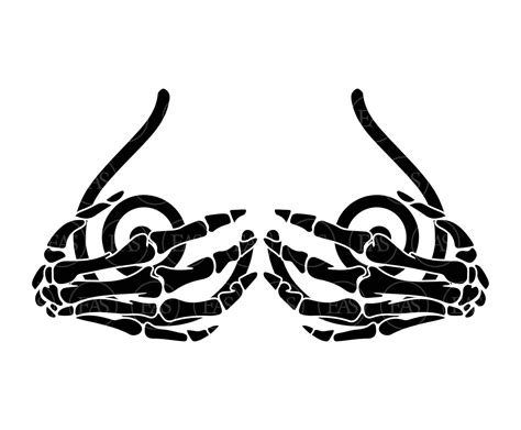 Skeleton Boob Hands Svg Tits Svg I Love Boobies Svg Vector Etsy