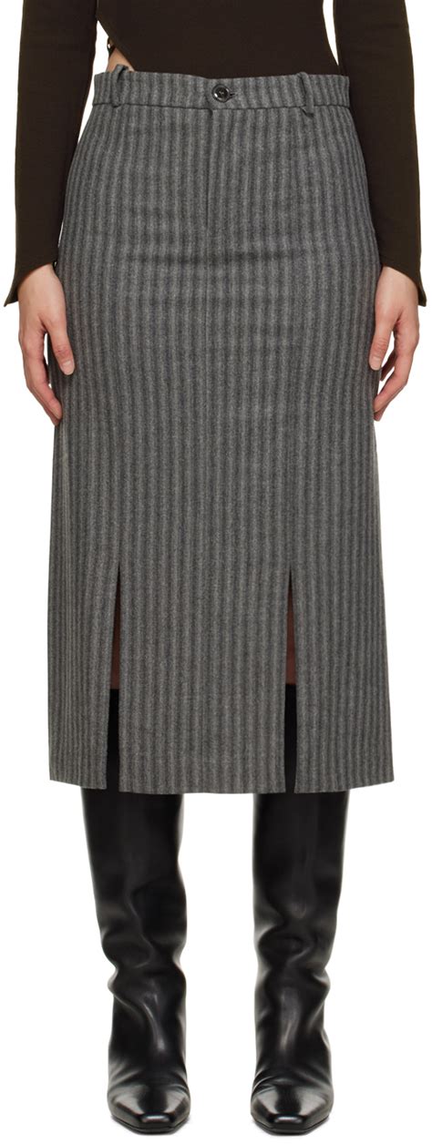 Paloma Wool Gray Turbulence Midi Skirt SSENSE