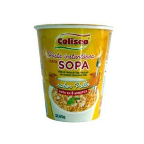 Sopa de fideos Instantánea sabor Pollo Coliseo 65 g 2 29 oz