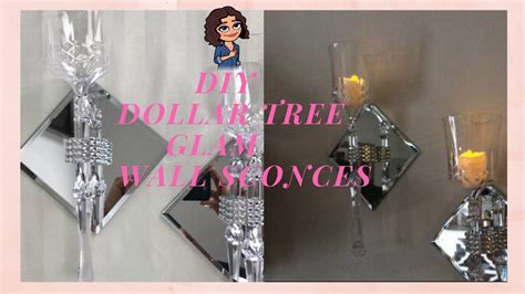 DOLLAR TREE DIY CRYSTAL GLAM WALL SCONCES BEAUTIFUL WALL DECOR