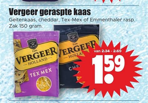 Vergeer Geraspte Kaas Geitenkaas Cheddar Tex Mex Of Emmenthaler Rasp