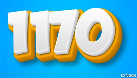 1170 Text Effect and Logo Design Number