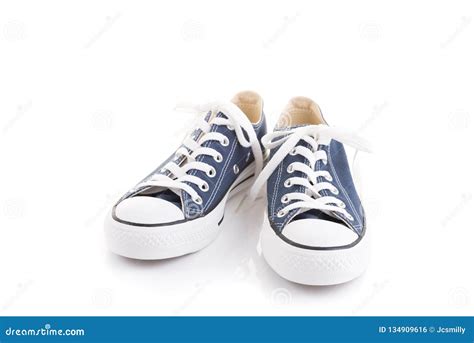 Blue Trendy Sport Shoes On White Background Stock Photo Image Of