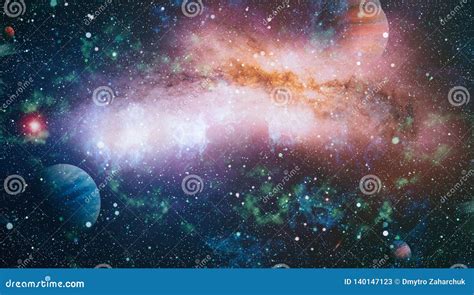 Galaxy Background With Nebula Stardust And Bright Shining Stars Nebula And Open Cluster Of