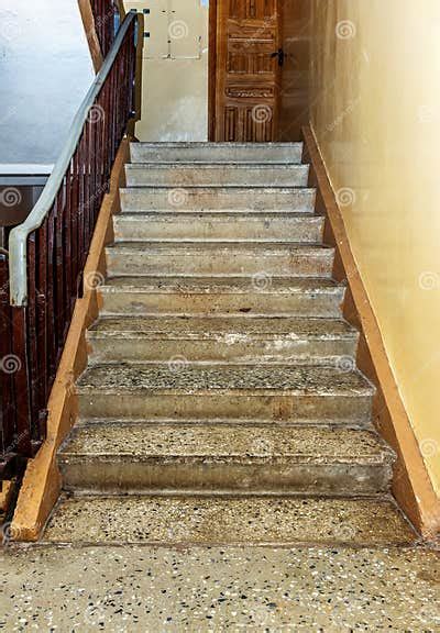 Soviet Concrete Stairs In An Apartment Building Stock Photo Image Of