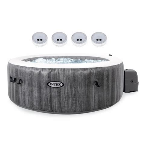 Intex Purespa Plus Inflatable Hot Tub Jet Spa W Battery Multi Colored Lights Piece Kroger