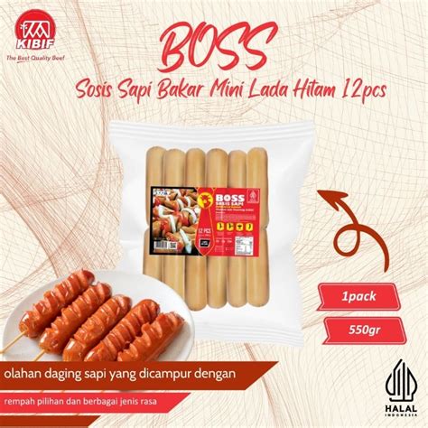 Jual BOSS Sosis Sapi Bakar Mini Lada Hitam 12 Pcs Shopee Indonesia